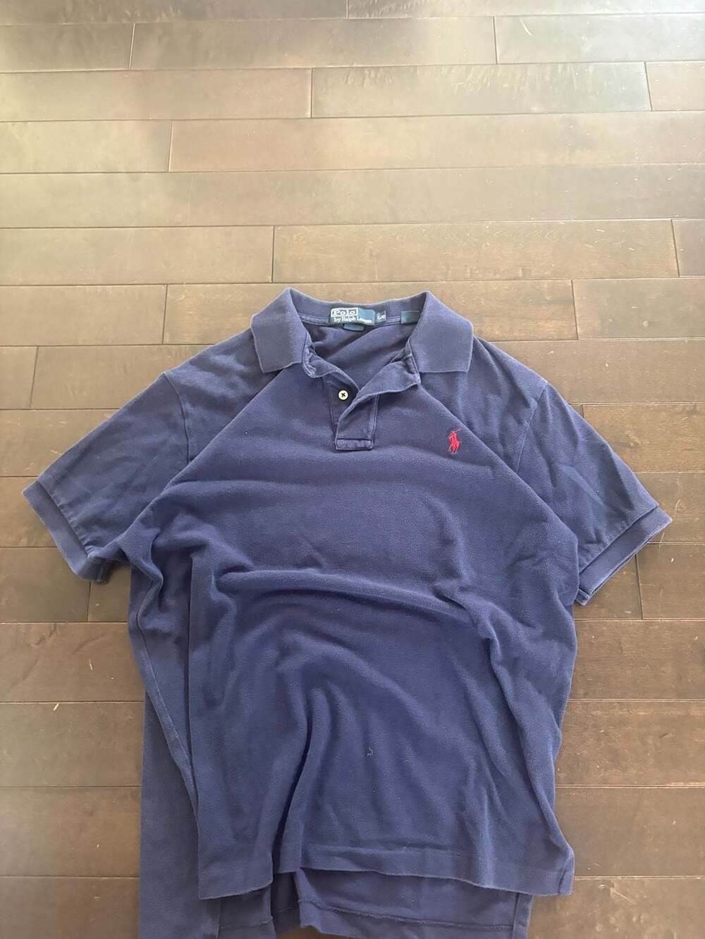 Polo Ralph Lauren Vintage Classic Fit Mesh Polo Shirt Navy Blue